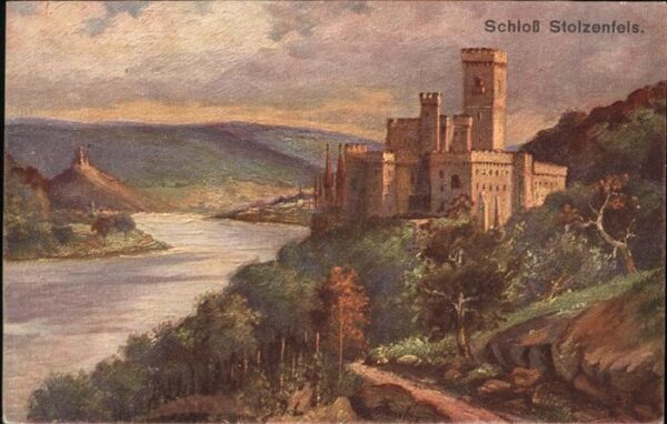 Koblenz Rhein Rheinpanorama mit Schloss Stolzenfels K