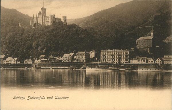Koblenz Rhein Rheinpanorama mit Schloss Stolzenfels u