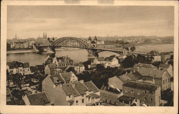 Bonn Rhein Rheinpanorama mit Rheinbrücke