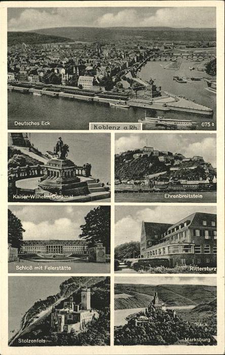 Koblenz Rhein Deutsches Eck Kaiser Wilhelm-Denkmal Eh