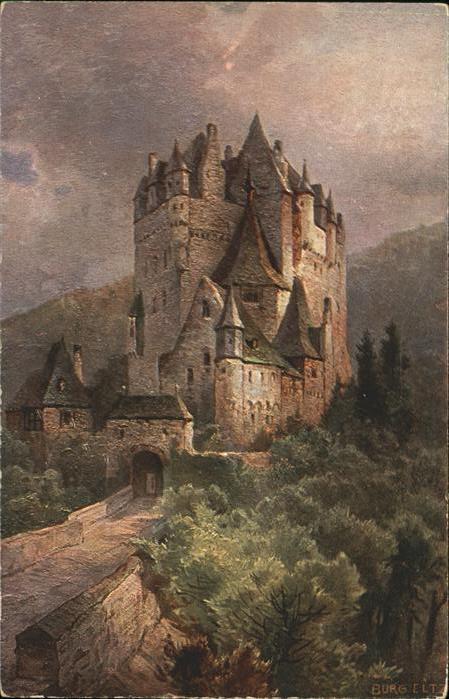 Wierschem Burg Eltz im Moseltal Künstlerkarte