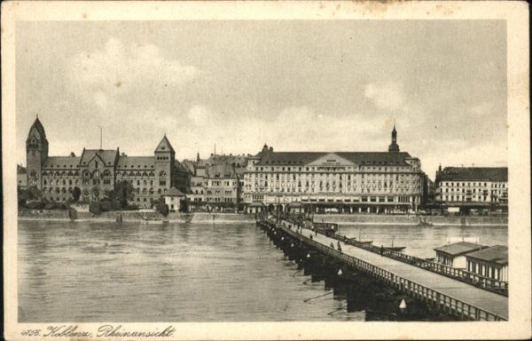 Koblenz Rhein Rheinpanorama mit Schiffsbrücke