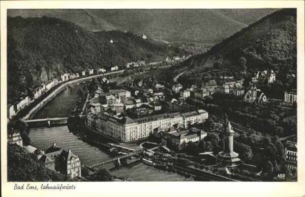 Bad Ems Rheinpanorama mit Stadt Turm
