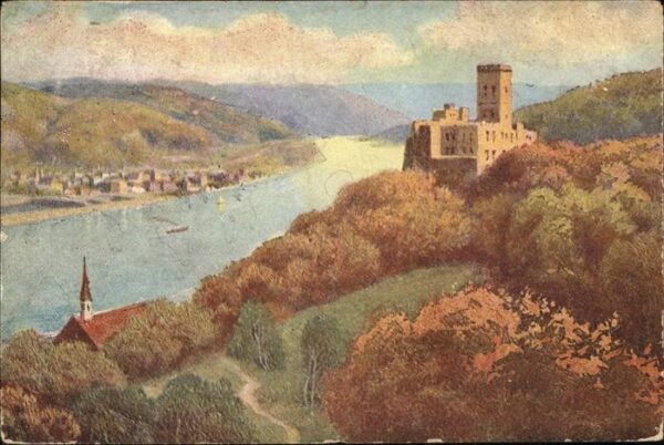 Koblenz Rhein Rheinpanorama mit Stolzenfels
