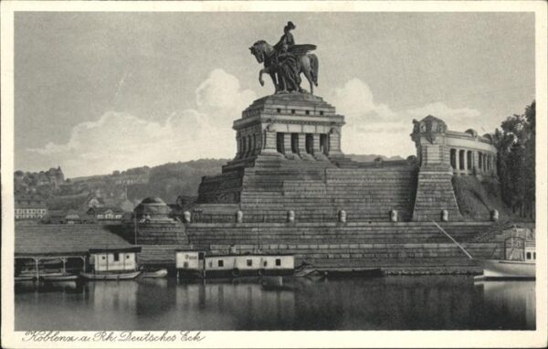 Koblenz Rhein Rheinpanorama mit Deutsches Eck Ritters