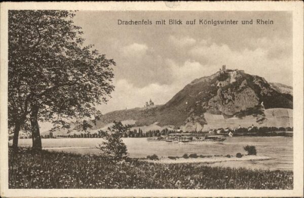 Koenigswinter Rheinpanorama mit Drachenfels