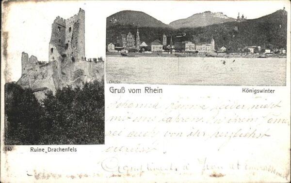 Koenigswinter Ruine Drachenfels Rheinpanorama