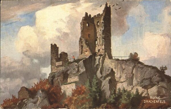 Koenigswinter Ruine Drachenfels Künstlerkarte