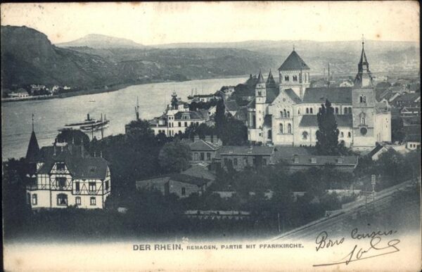 Remagen Rheinpanorama mit Pfarrkirche