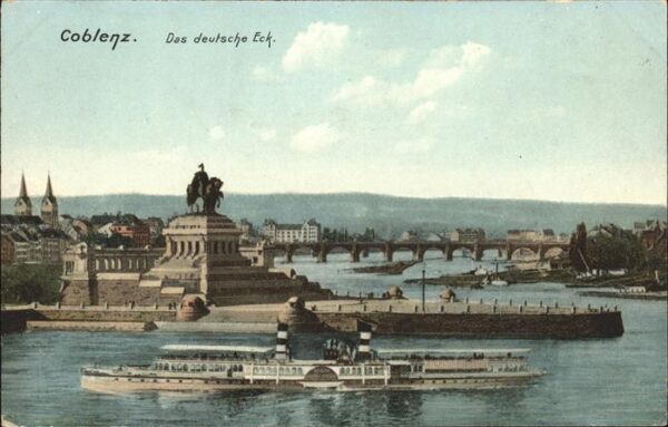 Koblenz Rhein Deutsches Eck Kaiser-Wilhelm-Denkmal Sc