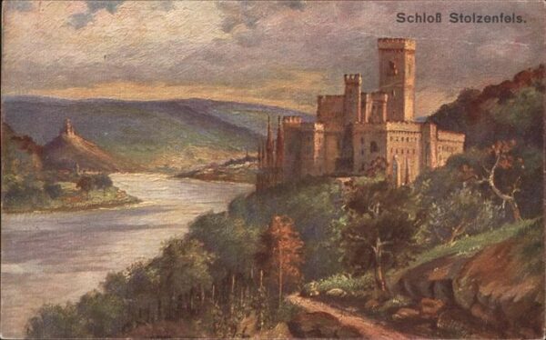 Koblenz Rhein Rheinpanorama mit Schloss Stolzenfels K