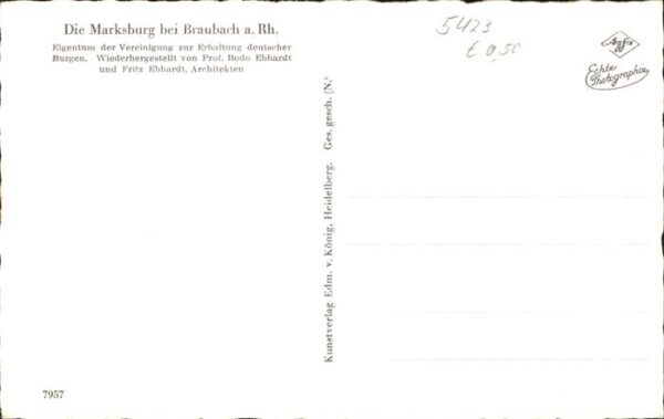 Braubach Rhein Rheinpanorama mit Marksburg Schiffe – Bild 2