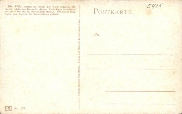 Kaub Rheinpanorama mit Pfalz Künstlerkarte – Bild 2