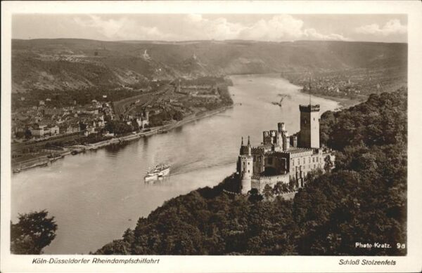 Koblenz Rhein Rheinpanorama mit Schloss Stolzenfels S