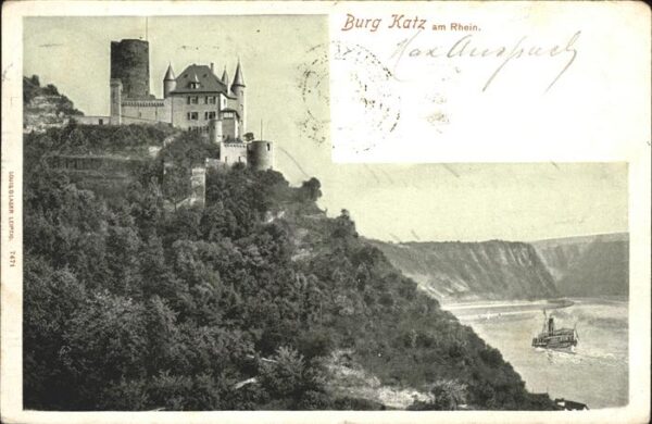 Lahnstein Rheinpanorama mit Burg Katz