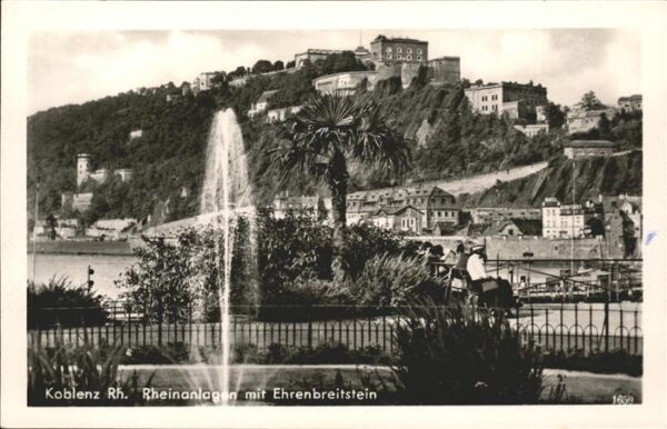 Koblenz Rhein Rheinanlage mit Ehrenbreitstein
