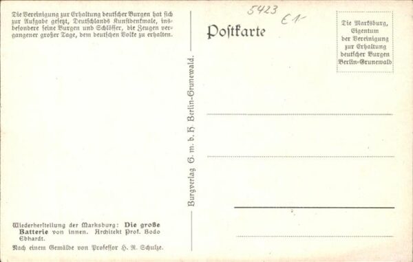 Braubach Rhein Marksburg Künstlerkarte Kanone grosse B – Bild 2