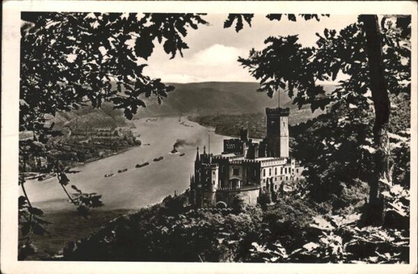 Koblenz Rhein Rheinpanorama mit Schloss Stolzenfels