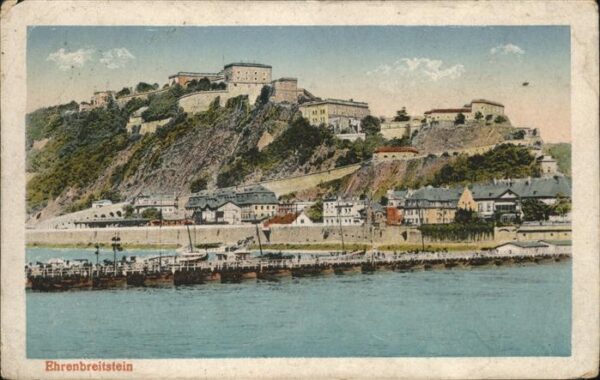 Koblenz Rhein Rheinpanorama mit Ehrenbreitstein Schif