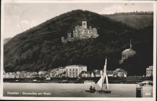 Koblenz Rhein Rheinpanorama mit Kapellen Stolzenfels