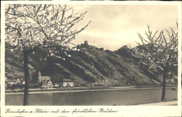 Kamp-Bornhofen Rheinpanorama mit feindlichen Brüdern