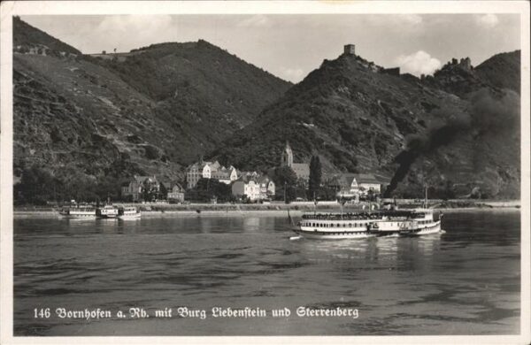 Kamp-Bornhofen Rheinpanorama mit feindlichen Brüdern B