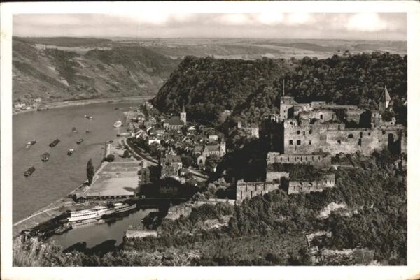 St Goar Rheinpanorama mit Burg Rheinfels