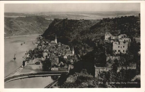 St Goar Rheinpanorama mit Burg Rheinfels