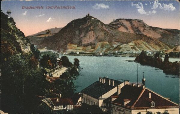 Rolandseck Rheinpanorama mit Drachenfels