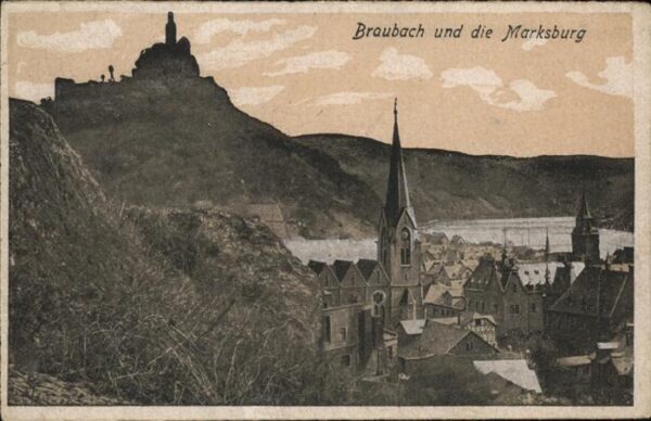 Braubach Rhein Rheinpanorama mit Marksburg