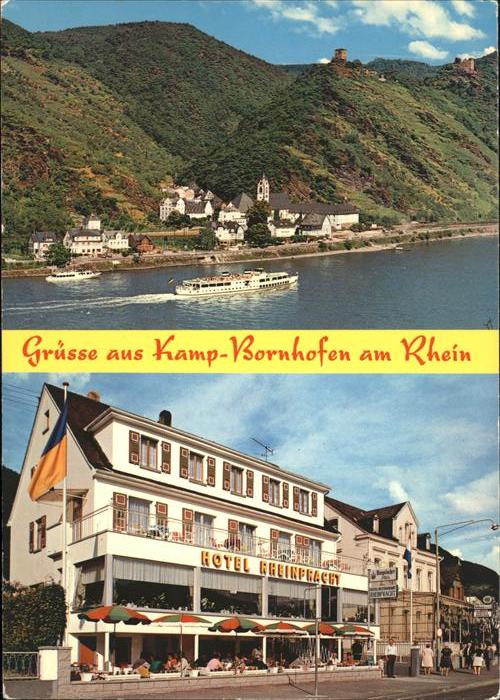 Kamp-Bornhofen Rheinpanorama mit Hotel Rheinpracht Ger