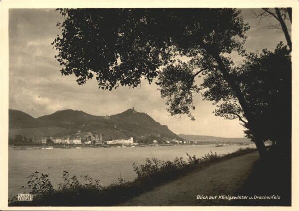 Koenigswinter Rheinpanorama mit Drachenfels