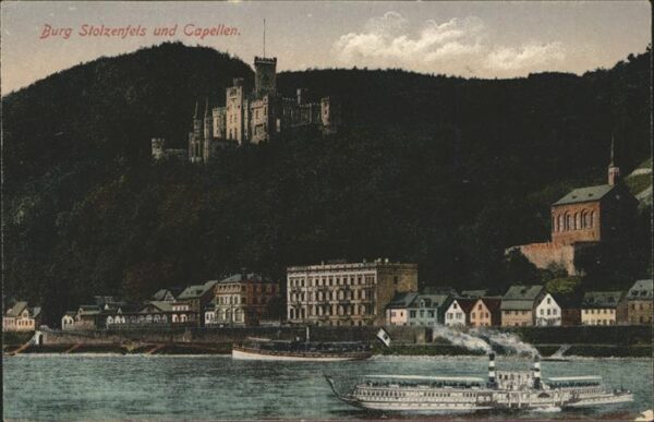 Koblenz Rhein Rheinpanorama mit Burg Stolzenfels und