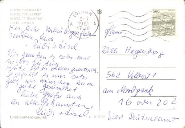 Lovran Hotel Beograd Belveder Miramare Flieger – Bild 2