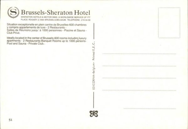 Bruxelles Bruessel Brussels Sheraton Hotel bei Nacht – Bild 2