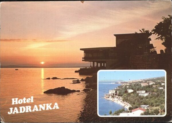 Selce Crikvenica Hotel Jadranka Sonnenuntergang am Stran