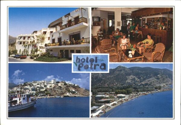 Agia Galini Hotel Petra Bar Hafen Fliegeraufnahme