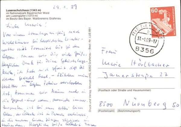 Finsterau Bayerischer Wald Lusenschutzhaus Lusengipfel Berghütte N – Bild 2