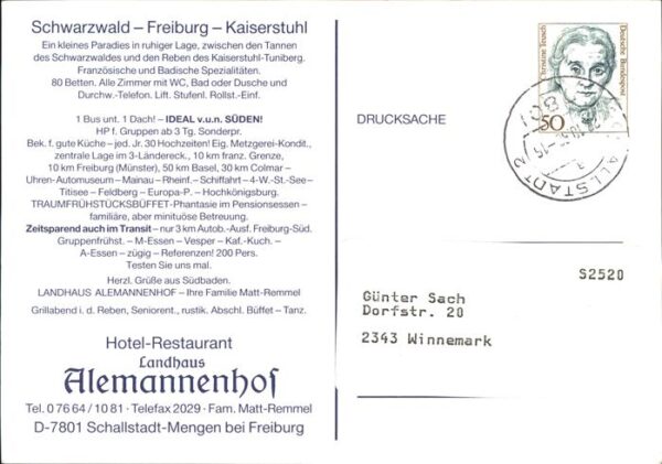 Freiburg Breisgau Schwarzwald Kaiserstuhl Hotel Restauran – Bild 2