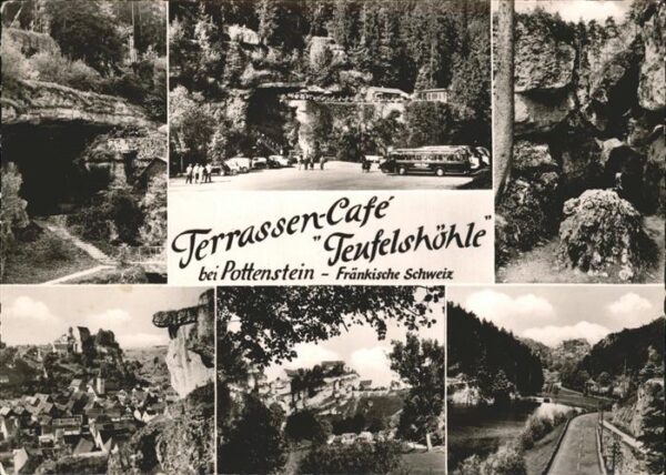 Pottenstein Oberfranken Terrassen-Cafe Teufelshöhle