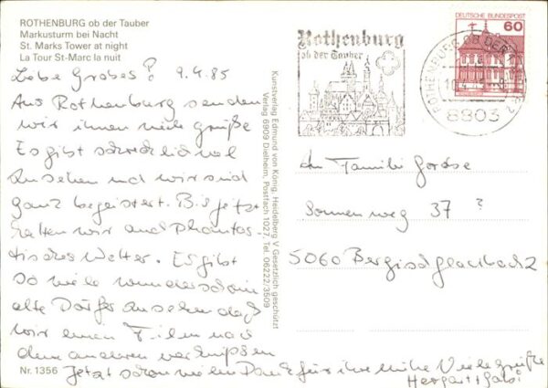 Rothenburg Tauber Markusturm St. Marks Tower – Bild 2