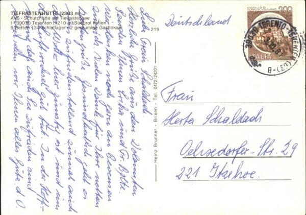 Suedtirol Tiefrastenhütte Schutzhütte – Bild 2