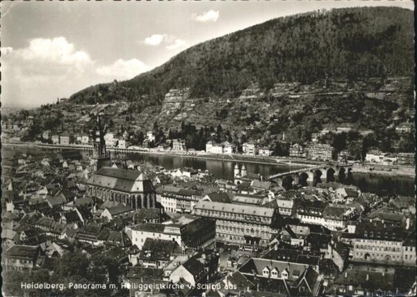 Heidelberg Neckar Panorama Heiliggeistkirche Schloß