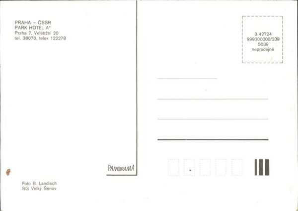 Praha Prahy Prague CSSR Park Hotel – Bild 2
