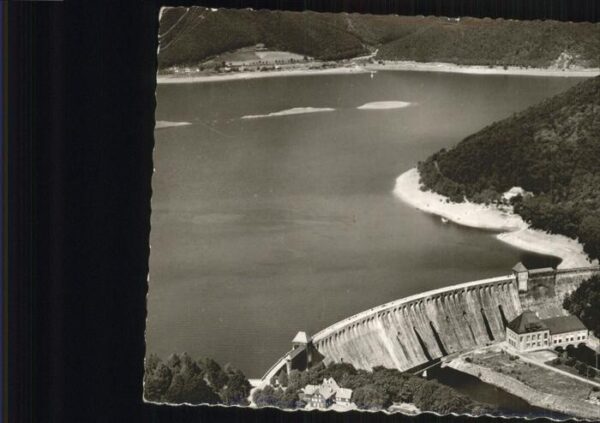 Edersee Edertalsperre Sperrmauer Fliegeraufnahm