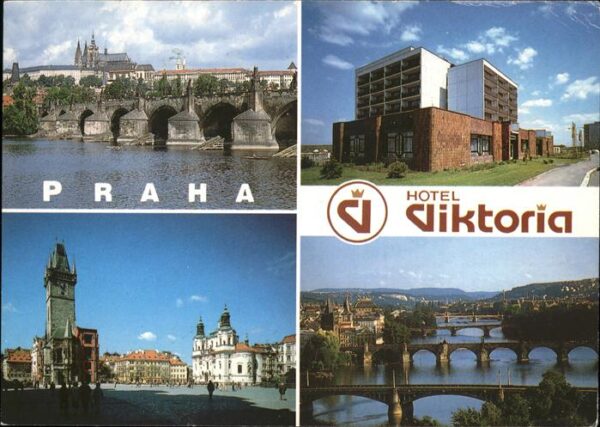 Praha Prahy Prague Hotel Viktoria Moldau Brücke Burg Ratha