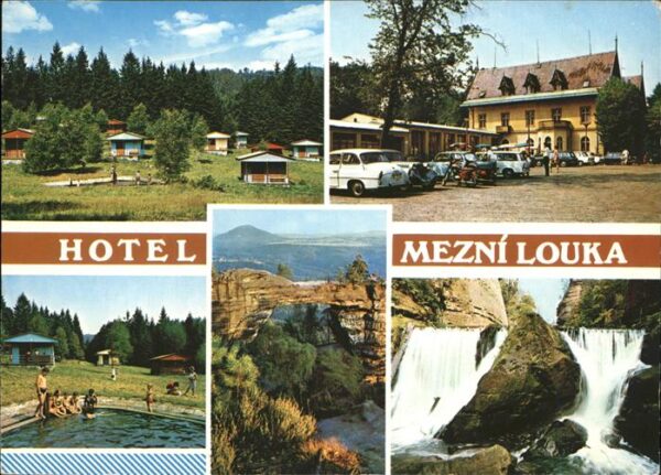 Hrensko Hotel Mezni Louka Wasserfall Felsen