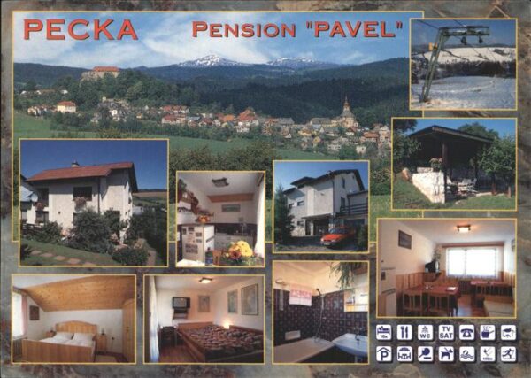 Pecka Gesamtansicht Burg Pension Pavel Skilif