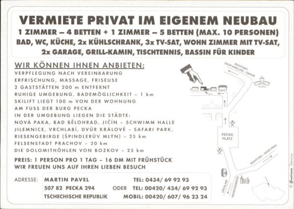 Pecka Gesamtansicht Burg Pension Pavel Skilif – Bild 2
