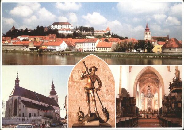 Ptuj Ansicht mit Schlossberg Drau Prospteiki